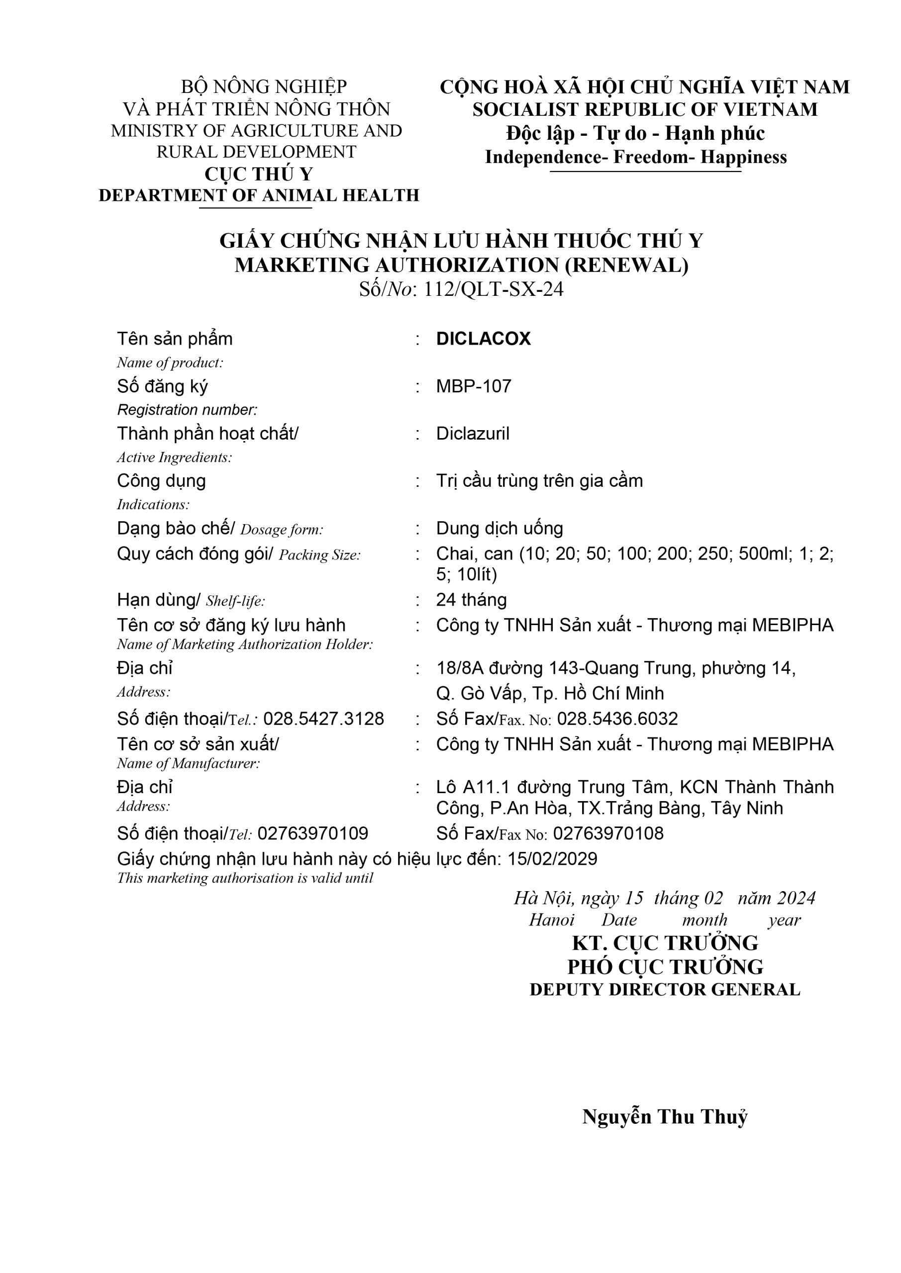 MBP-107 DICLACOX.2029-01