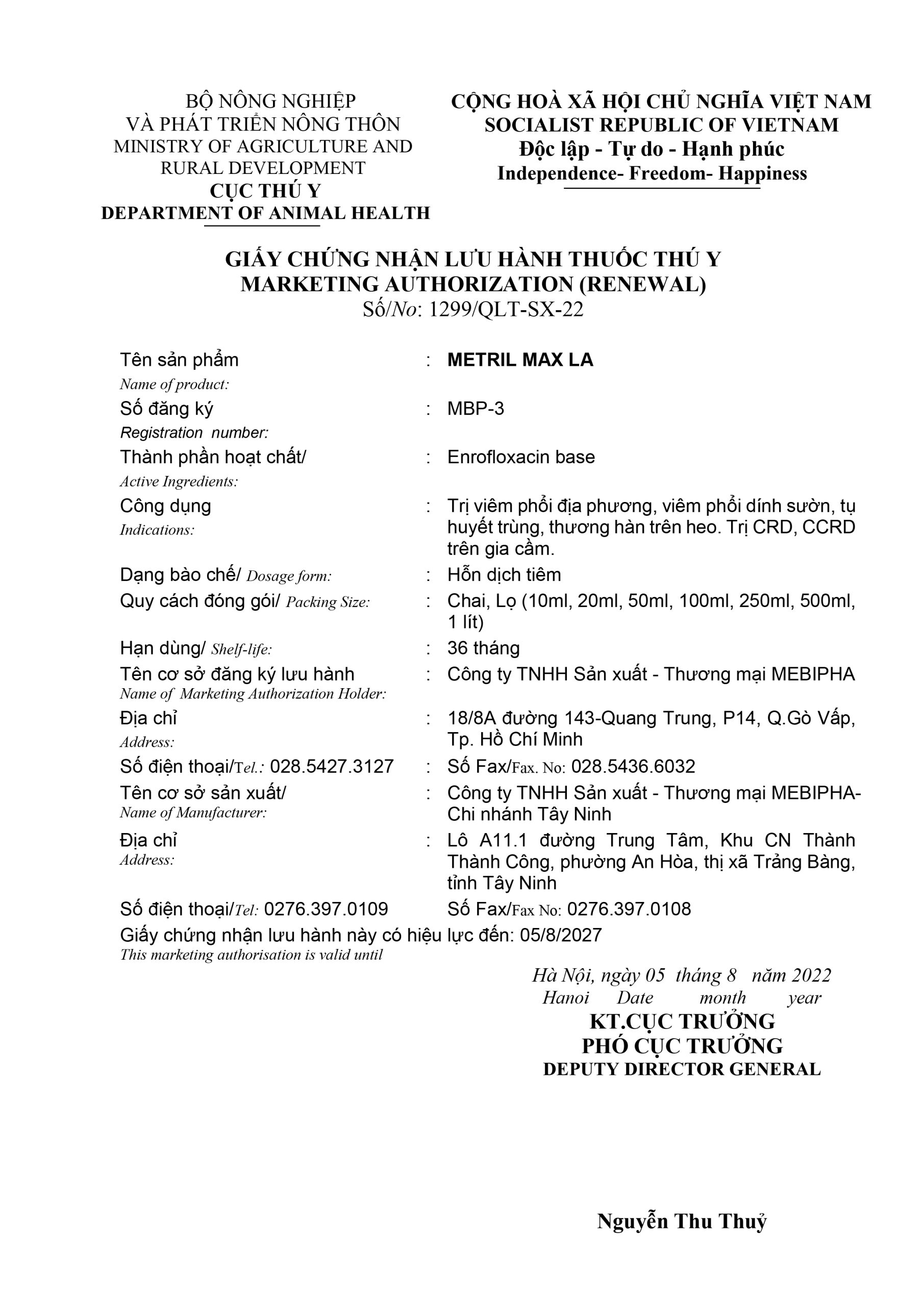 MBP-3 METRIL MAX LA-01